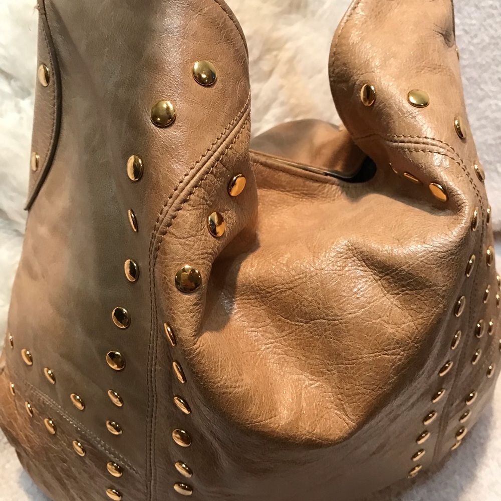 Bebe Brown with gold studs large hobo bag - Picture 6 of 7